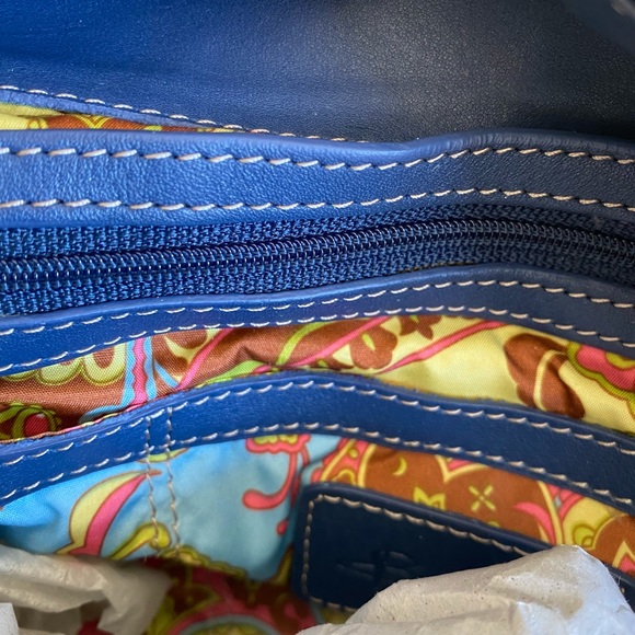 B Makowsky blue satchel with silver details - Picture 8 of 10